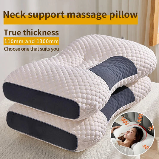 New Neck Pillow Help Sleep And Protect The Neck Cervical Orthopedic Household Soybean Fiber Massage SPA Pillow For Sleeping