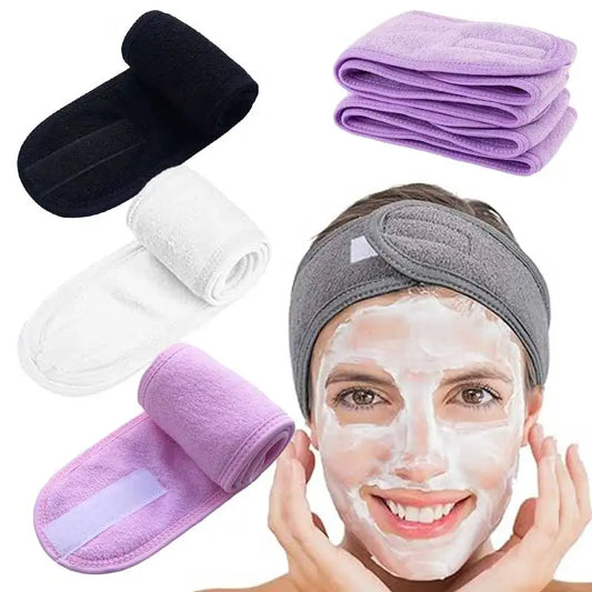 Adjustable Head Band Women Spa Wide Hairband Yoga Bath Shower Makeup Wash Face Cosmetic Headband Soft Toweling Hair Accessories