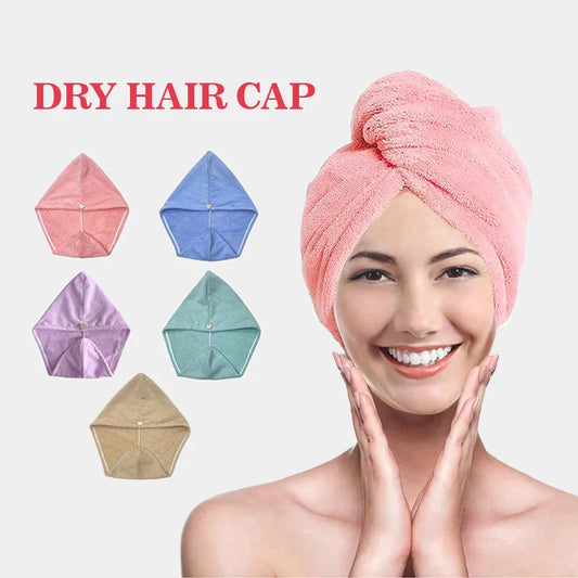 Microfiber Hair Towel Wrap for Women, Shower Spa Head Wrap Hair Drying Hat Turban Microfiber Terry Dry Absorbent Quick Dry Hair